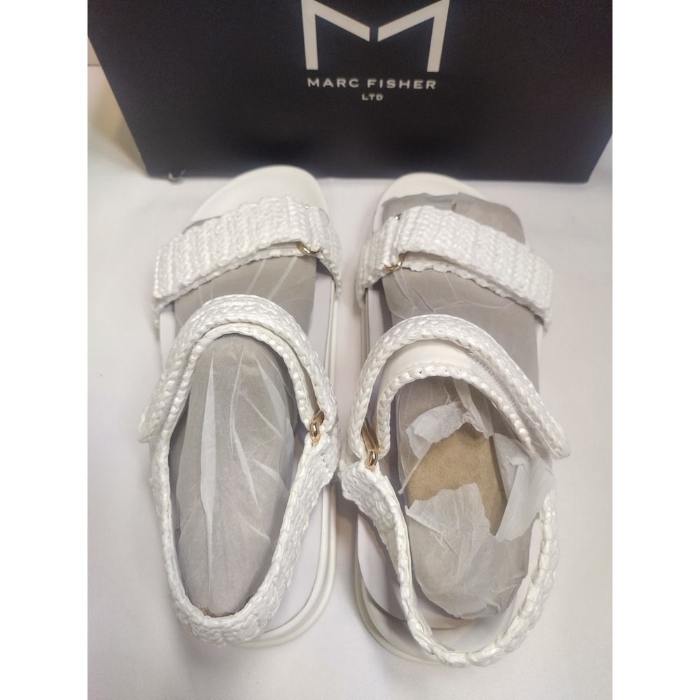 Marc Fisher LTD White Crochet Platform Sport Sandals Womens Size 8M Adjustable - Picture 5 of 9